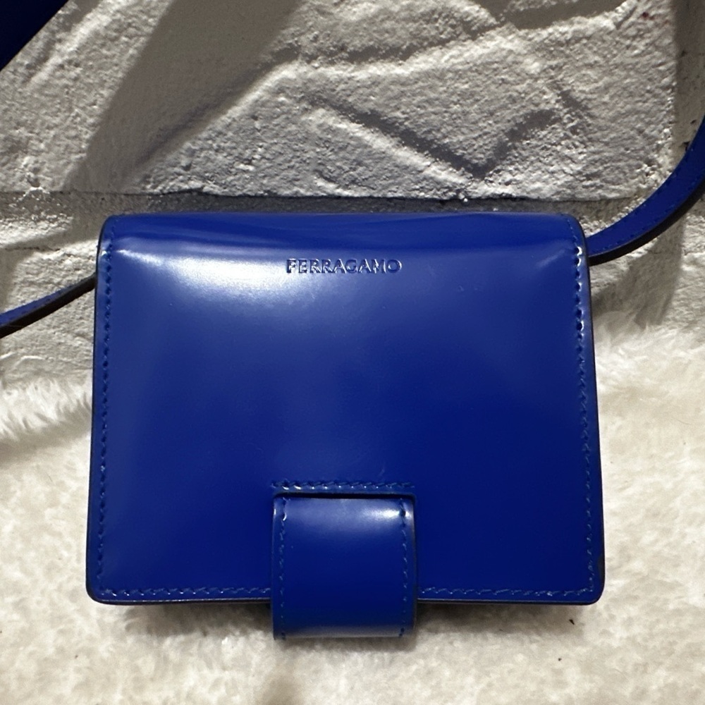 Ferragamo Twins Gancio Lock Crossbody Bag Blue - Picture 4 of 6